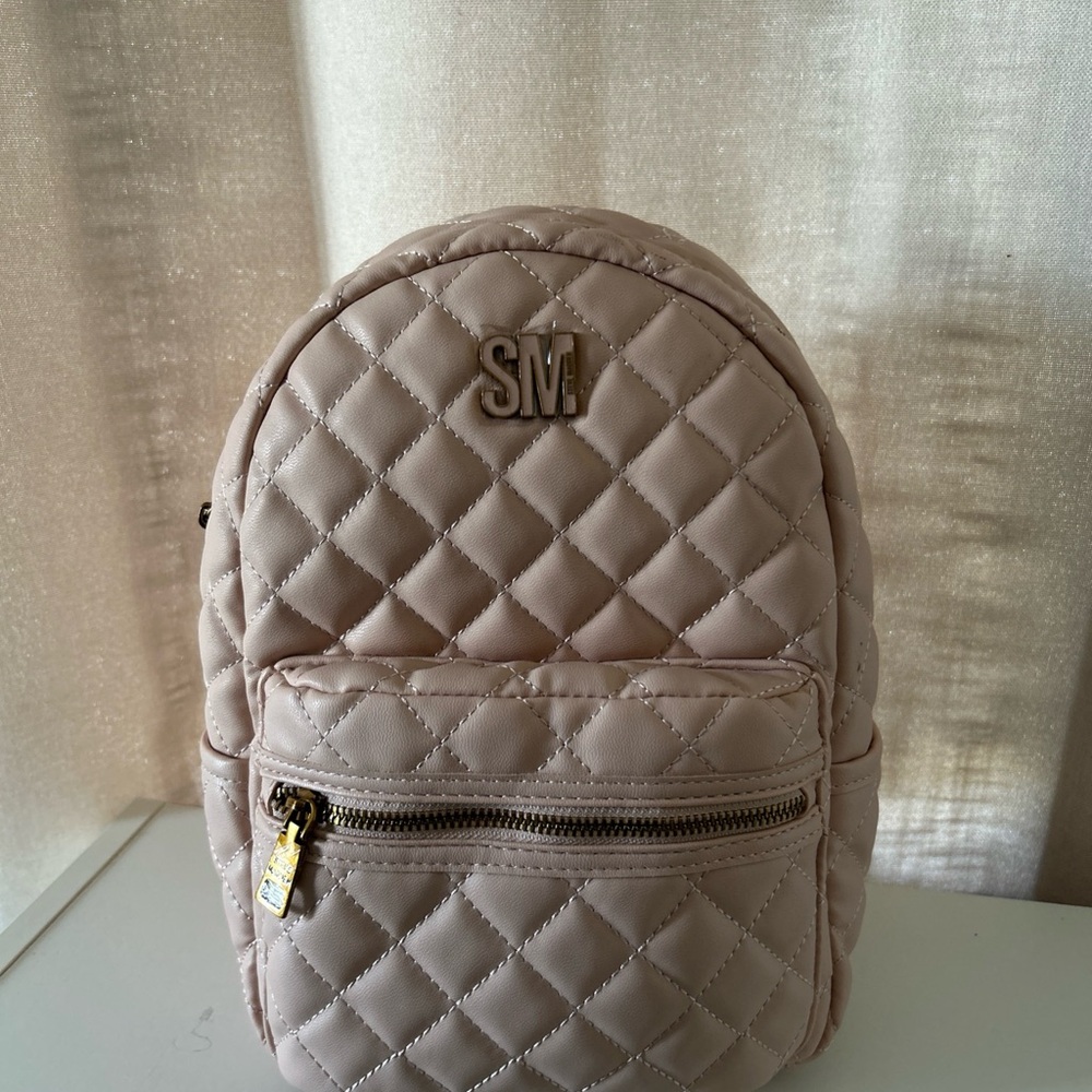 Steve Madden Quilted Cream Backpack